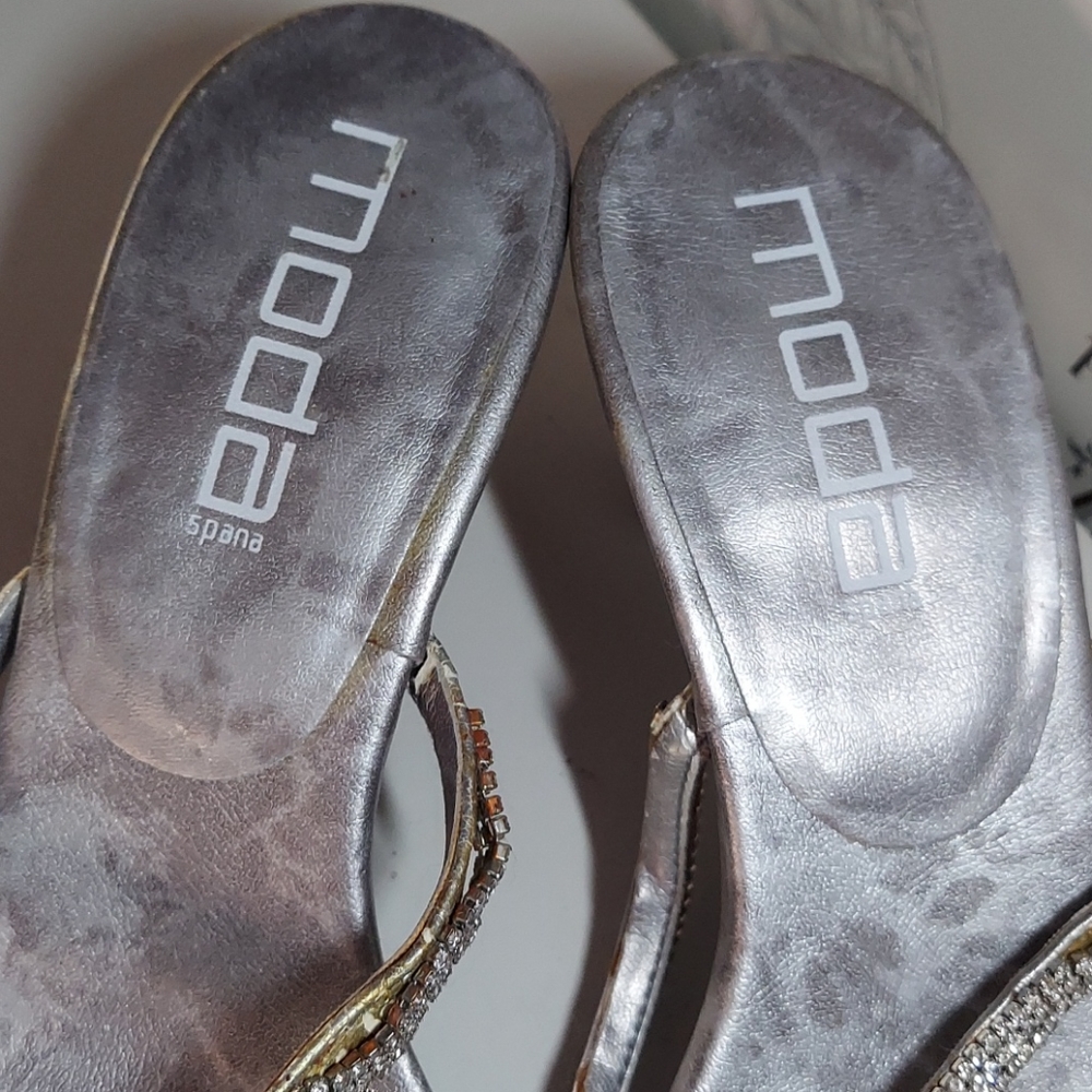 Moda Rhinestone Heeled Flip flops - Picture 5 of 8